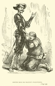 サンチョは彼の主人の許しを袋に入れます 作： John Gilbert